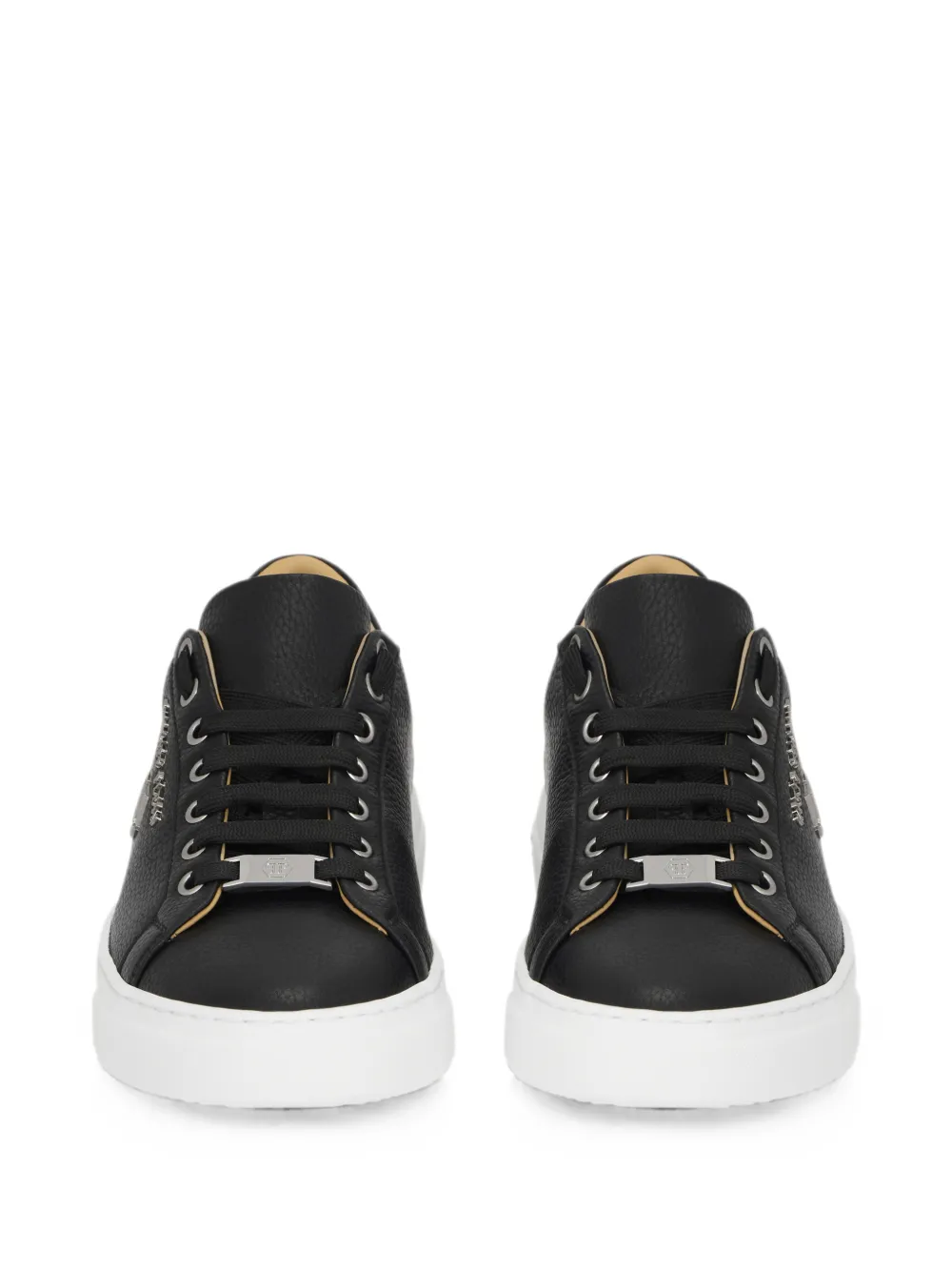 Philipp Plein leather lo-top sneakers Hexagon Zwart