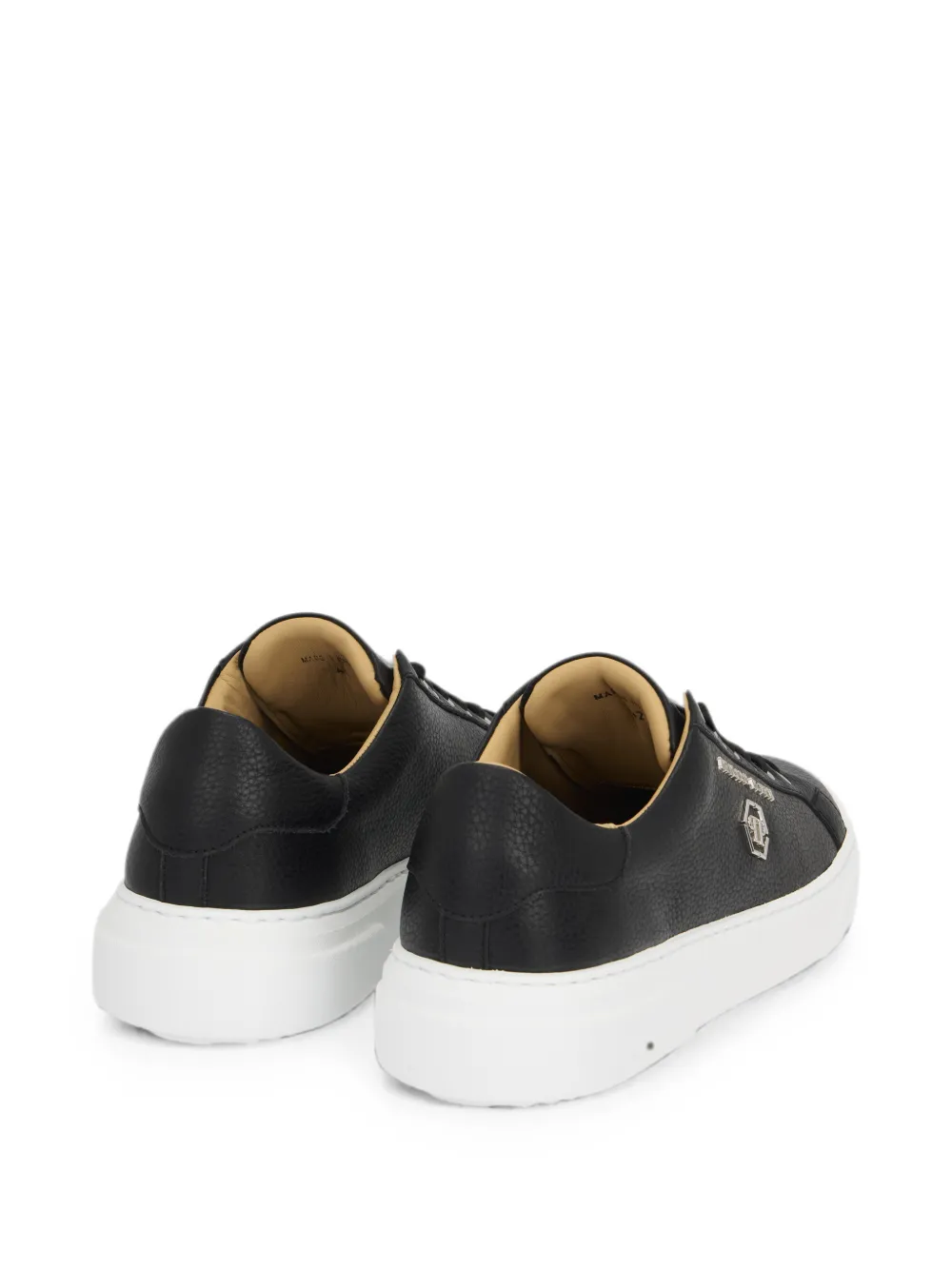 Philipp Plein leather lo-top sneakers Hexagon Zwart