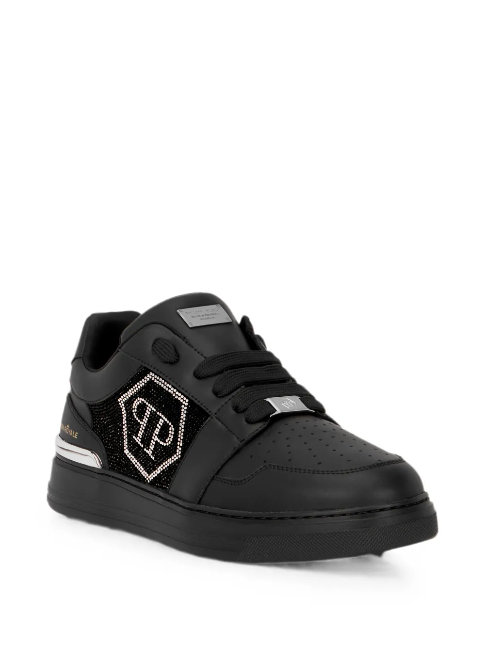 Philipp Plein Crystal Hexagon low-top sneakers Zwart