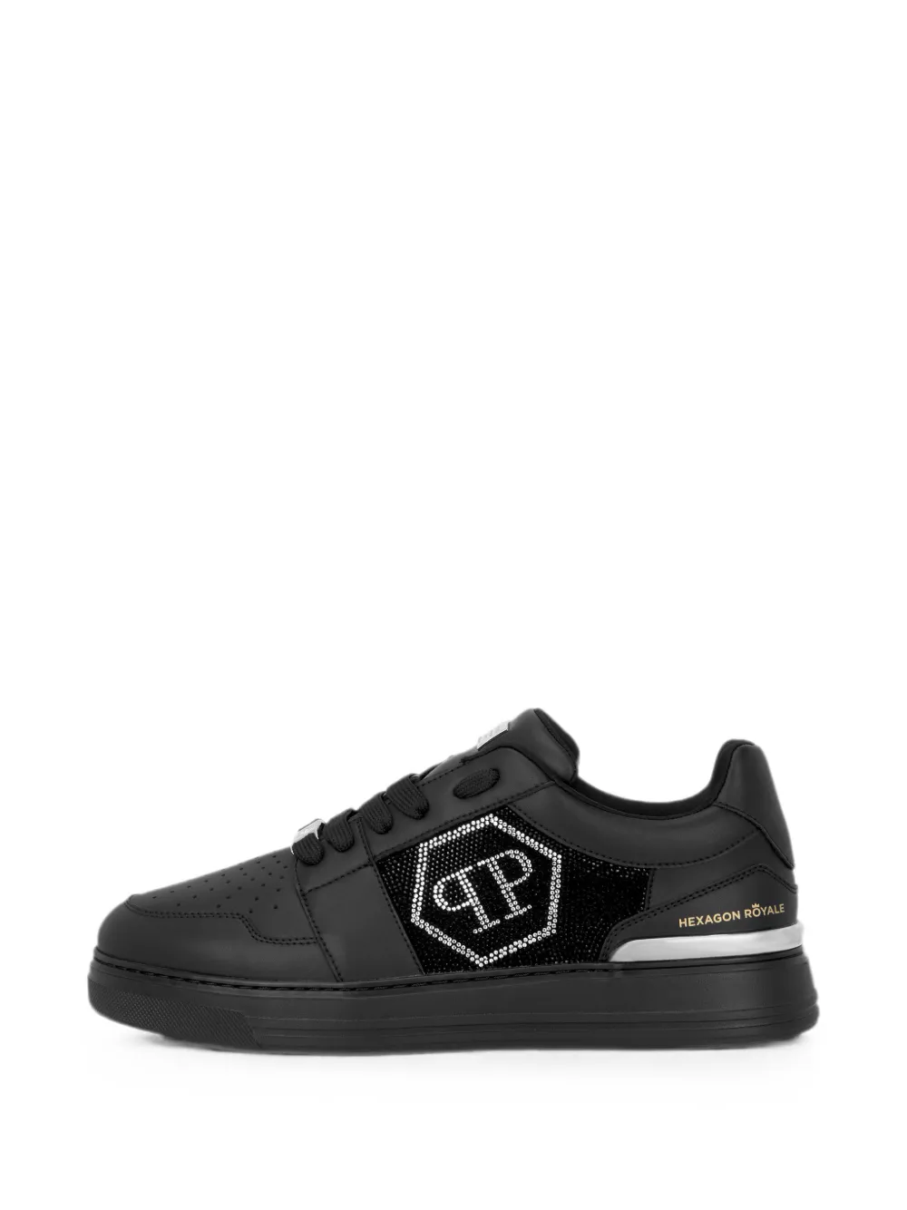Philipp Plein Crystal Hexagon low-top sneakers Zwart