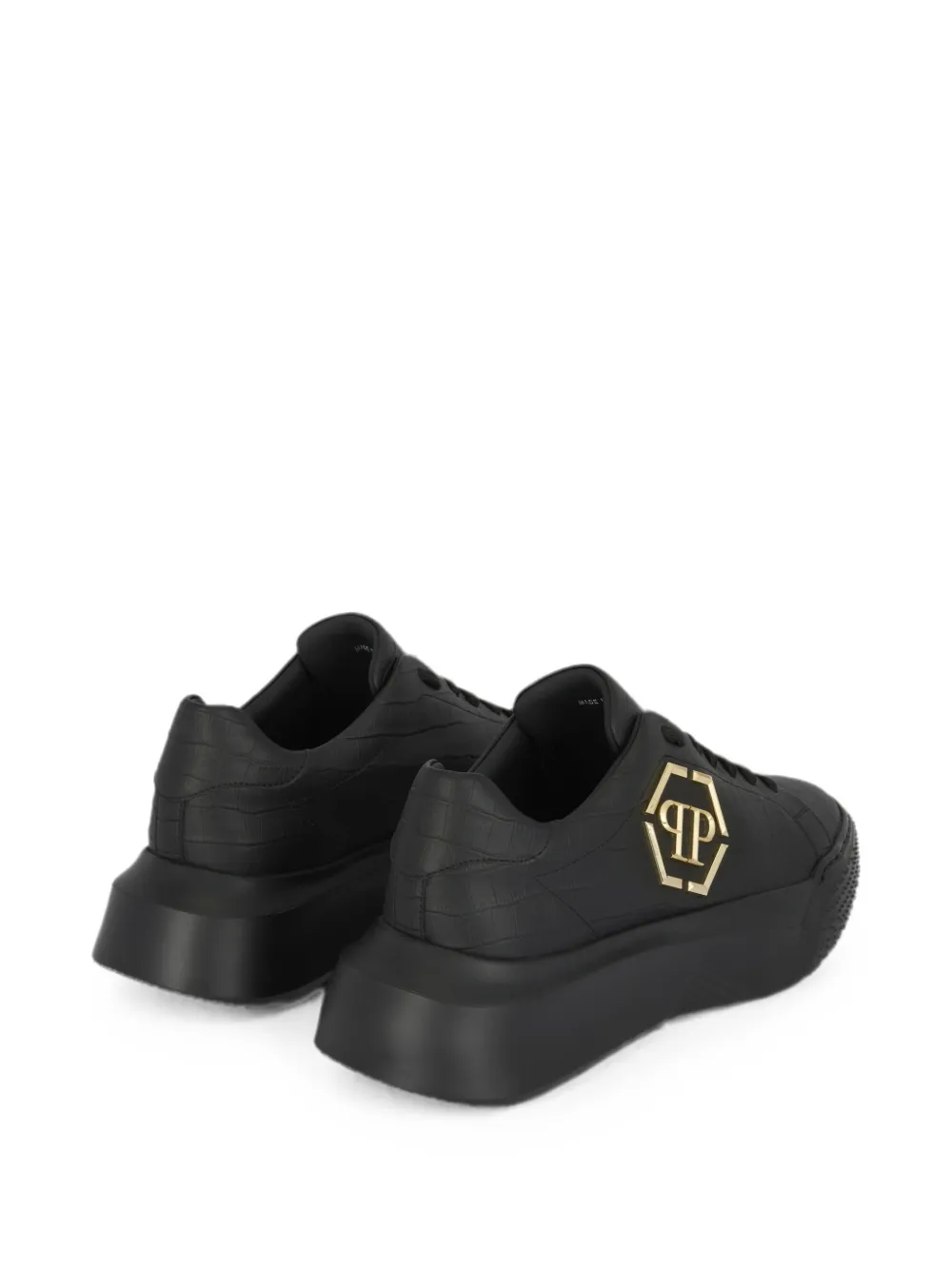 Philipp Plein Crocco Godzilla Runner sneakers Zwart