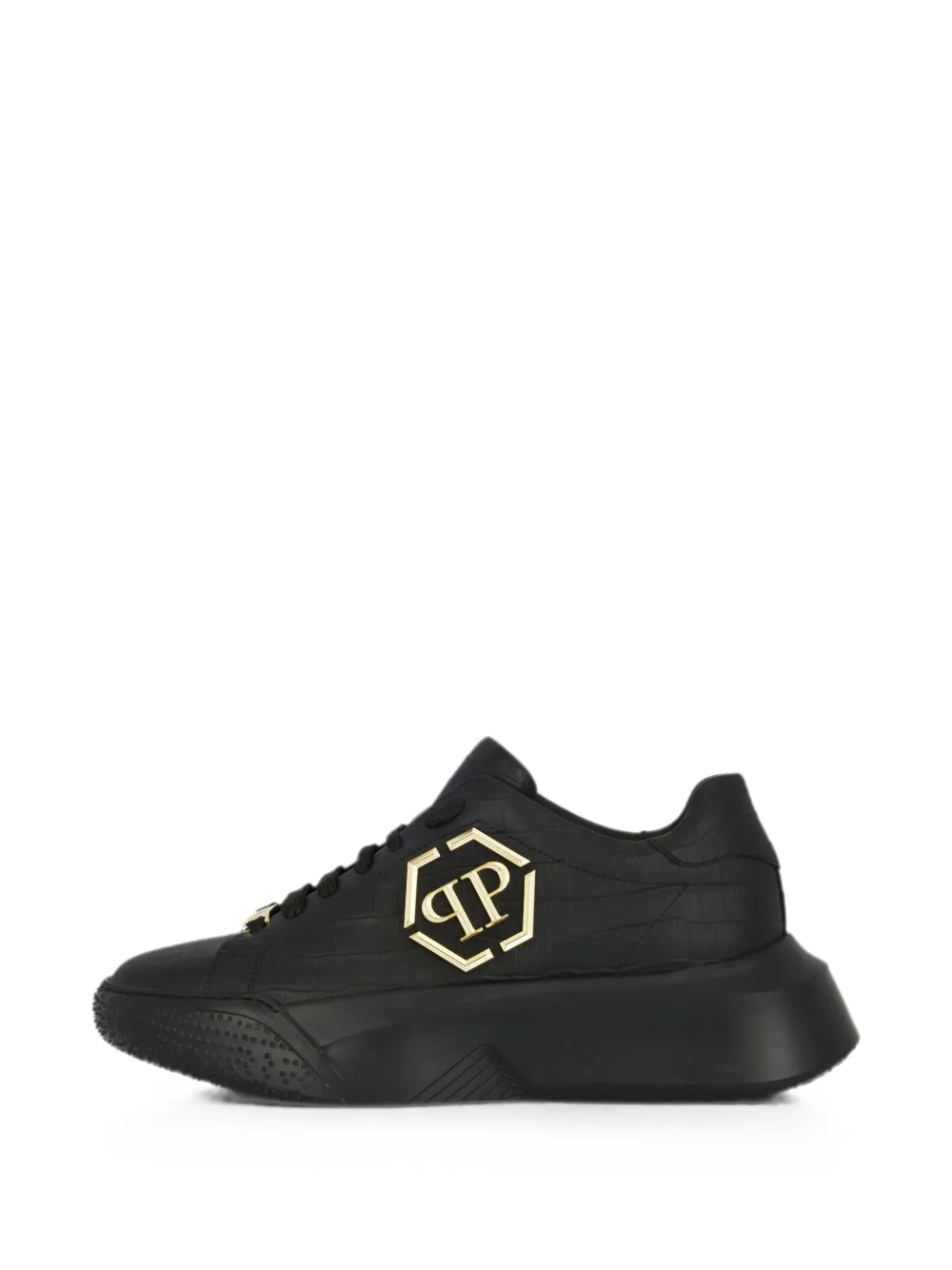 Philipp Plein Crocco Godzilla Runner sneakers Zwart
