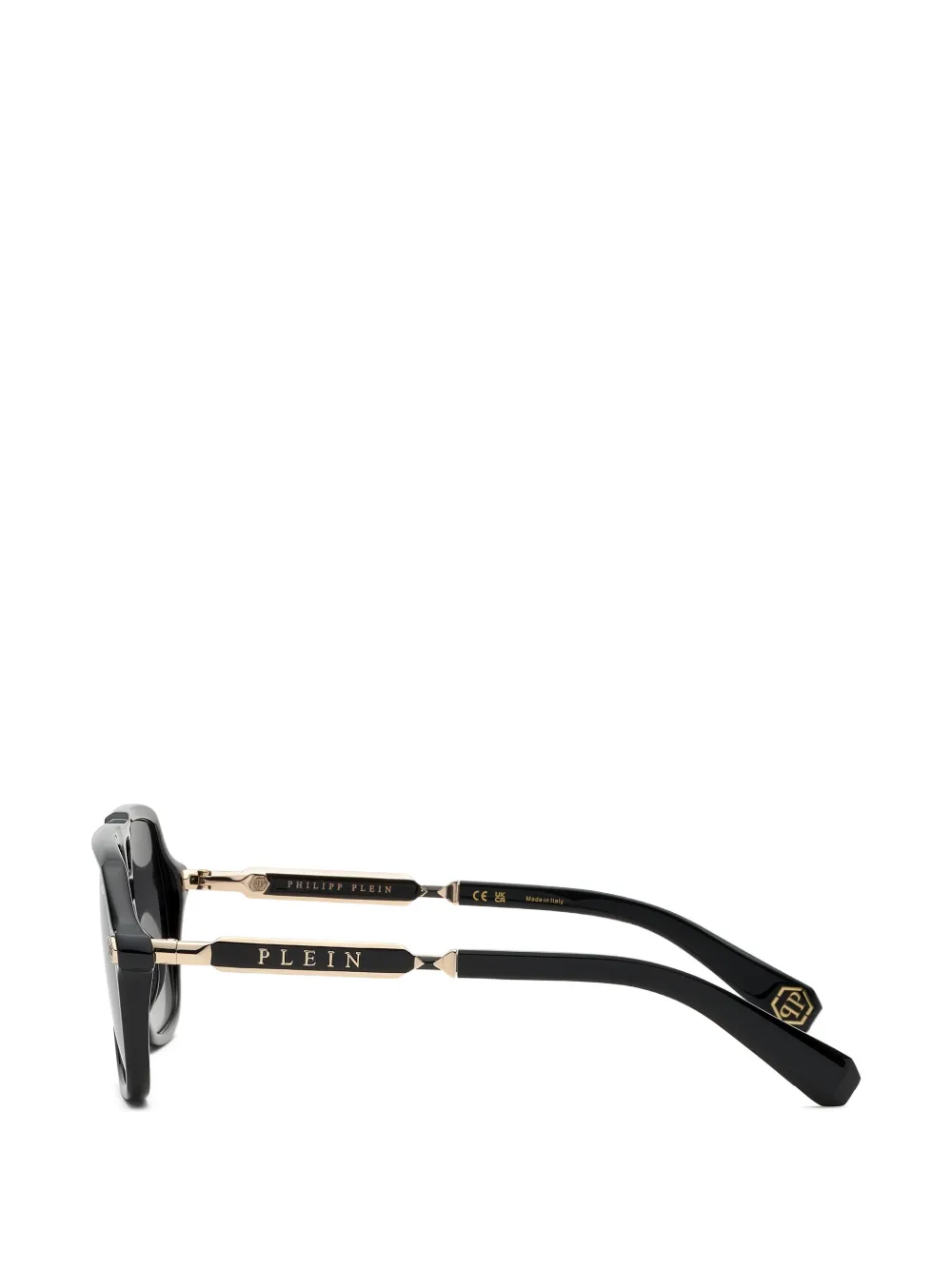 Philipp Plein Eyewear Plein zonnebril met zeshoekig montuur Zwart