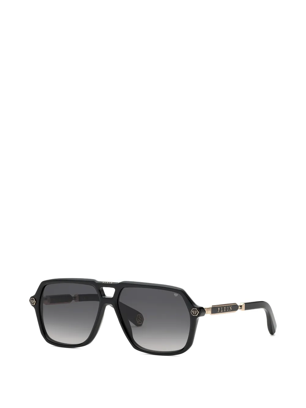 Philipp Plein Eyewear Plein zonnebril met zeshoekig montuur Zwart