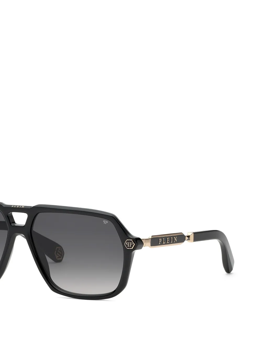 Philipp Plein Eyewear Plein zonnebril met zeshoekig montuur Zwart
