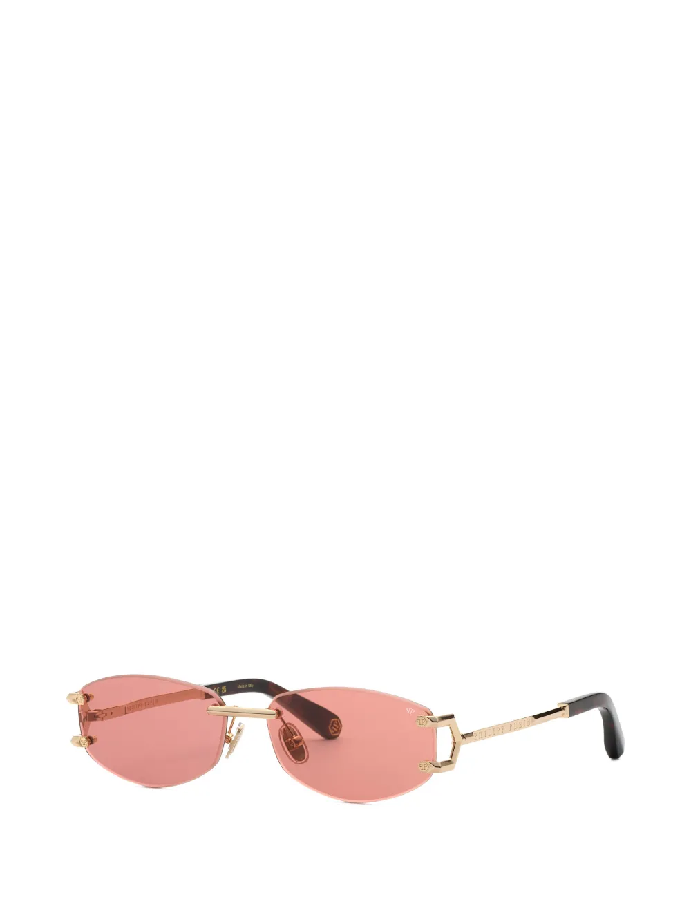 Philipp Plein Eyewear Sleek zonnebril met ovalen glazen Goud