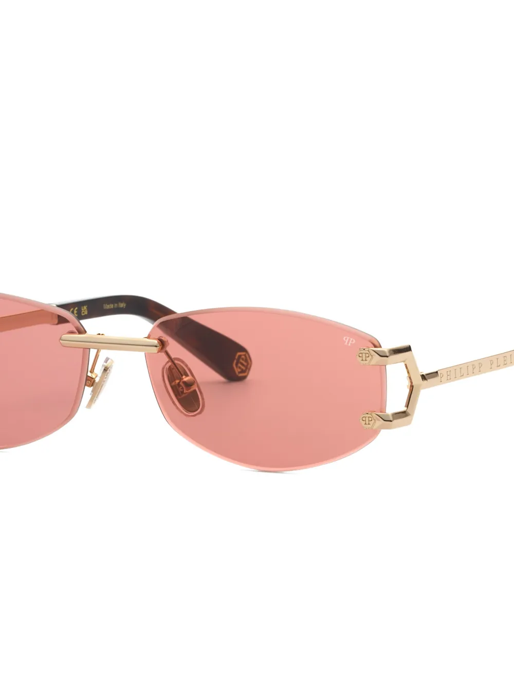 Philipp Plein Eyewear Sleek zonnebril met ovalen glazen Goud