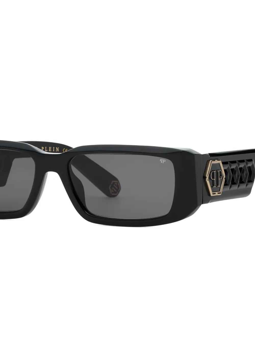 Philipp Plein Eyewear Zonnebril met rechthoekig montuur Zwart