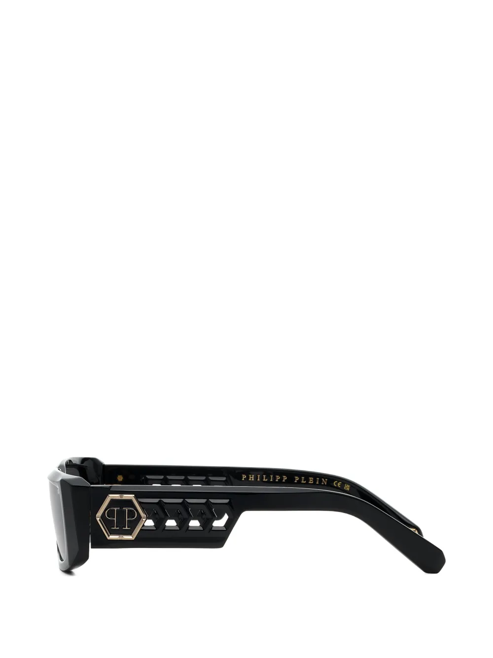 Philipp Plein Eyewear Zonnebril met rechthoekig montuur Zwart