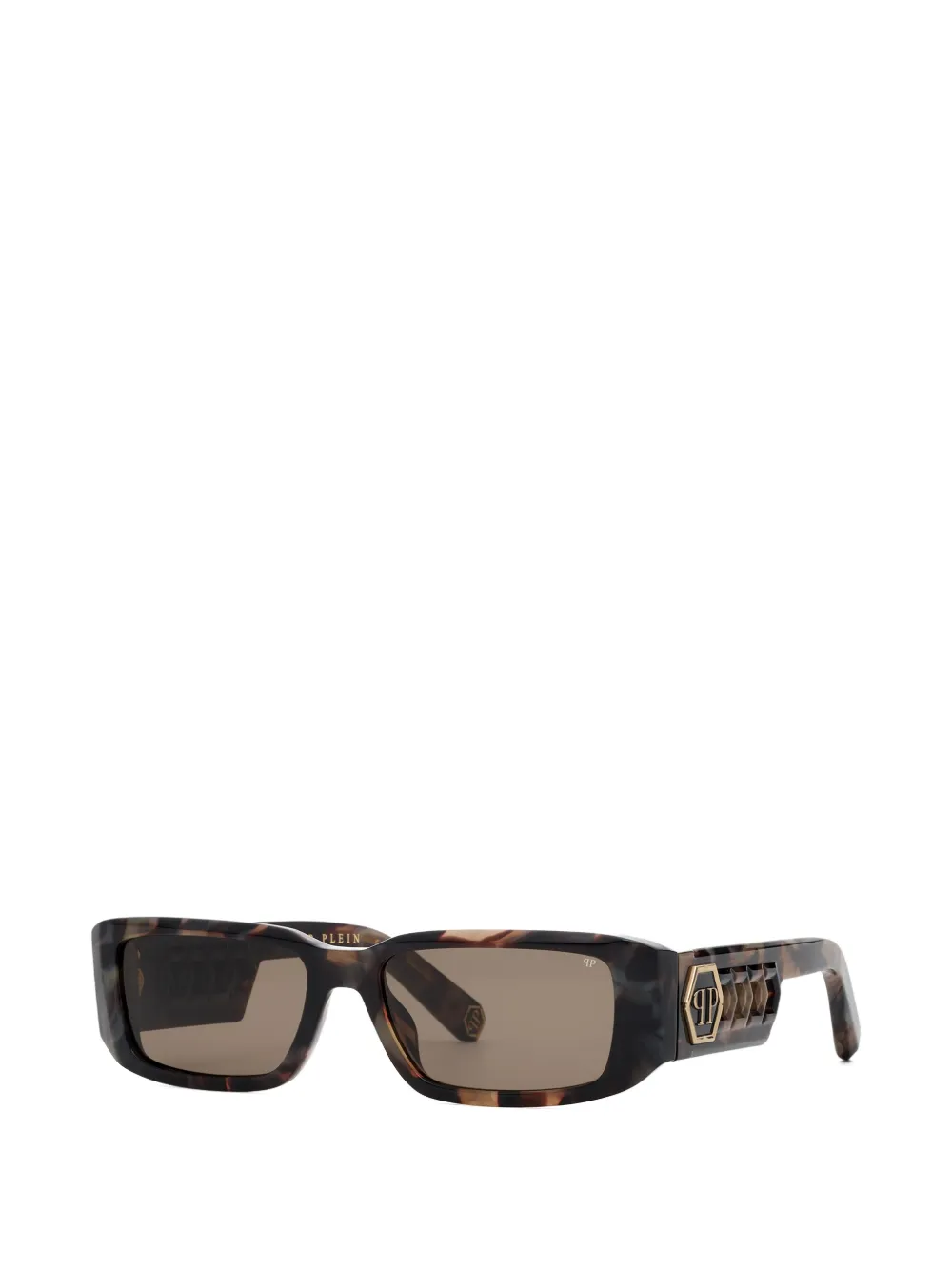 Philipp Plein Eyewear Zonnebril met rechthoekig montuur Bruin