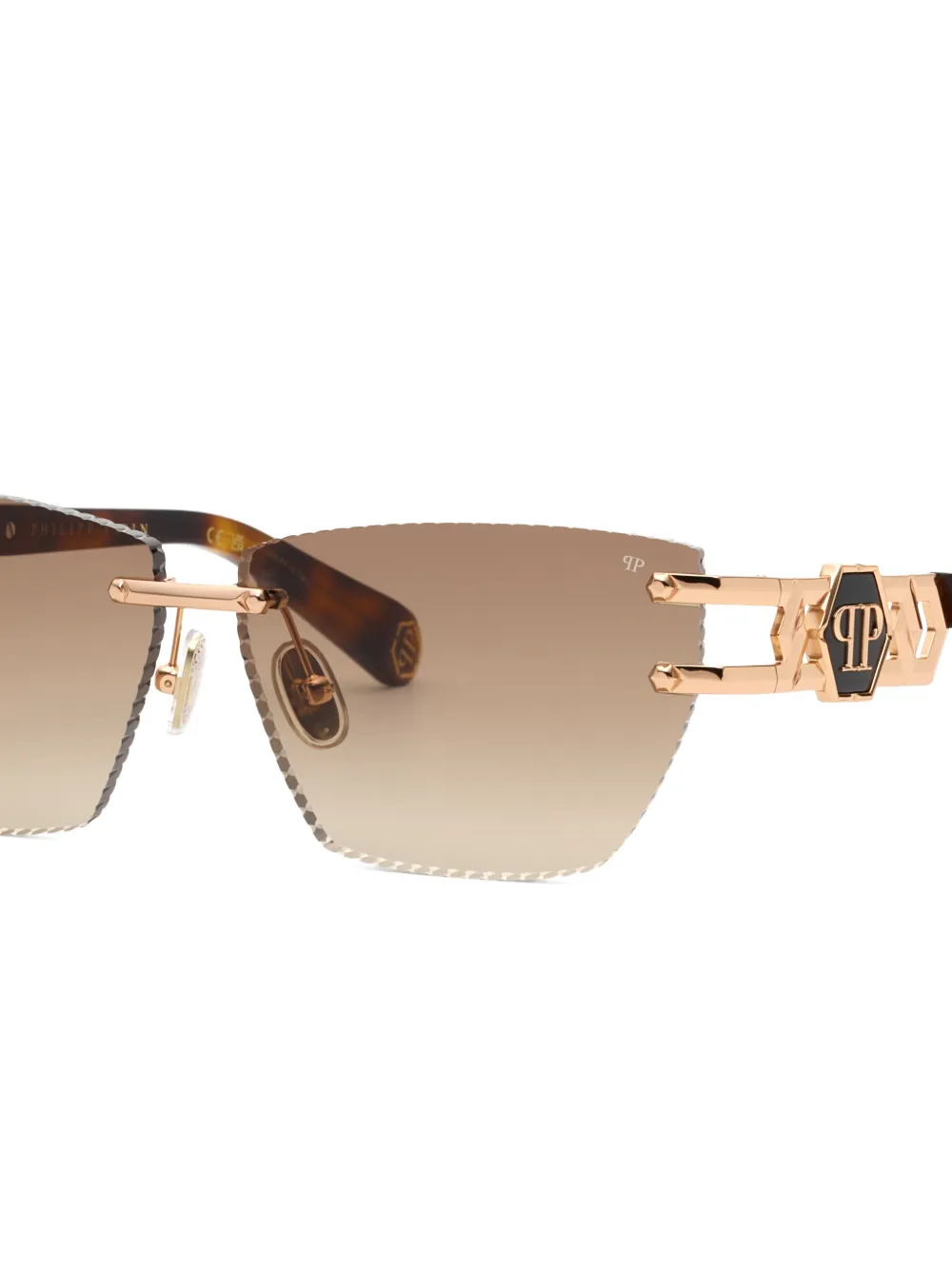 Philipp Plein Eyewear Zonnebril met randloos montuur Goud