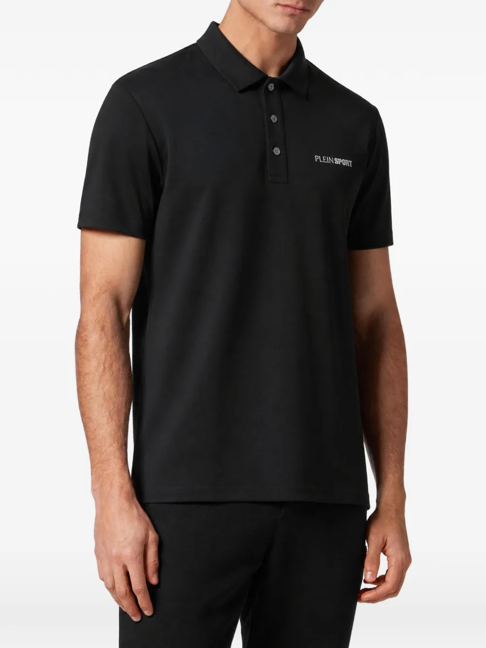Plein Sport logo-print polo shirt Zwart