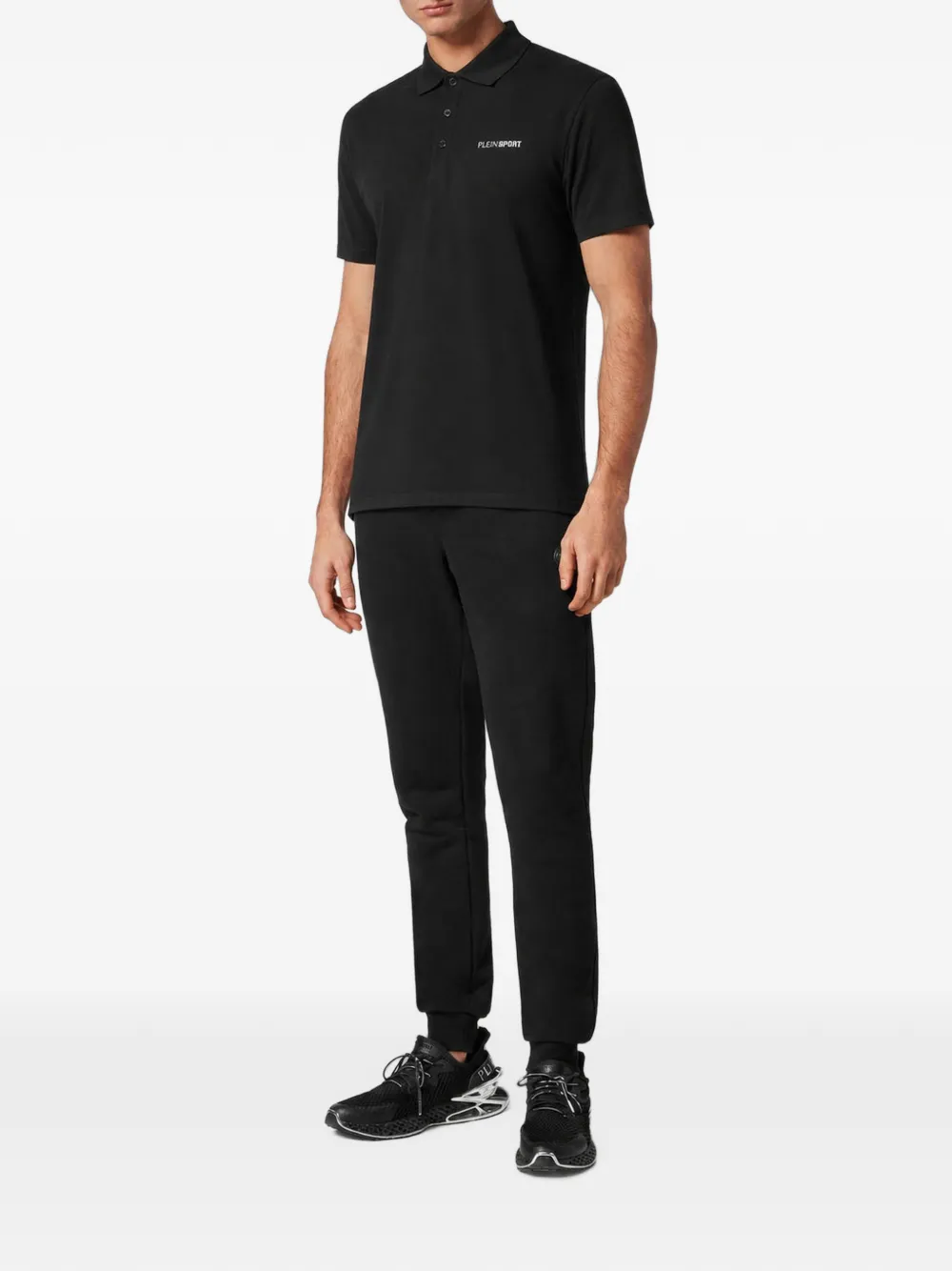 Plein Sport logo-print polo shirt Zwart