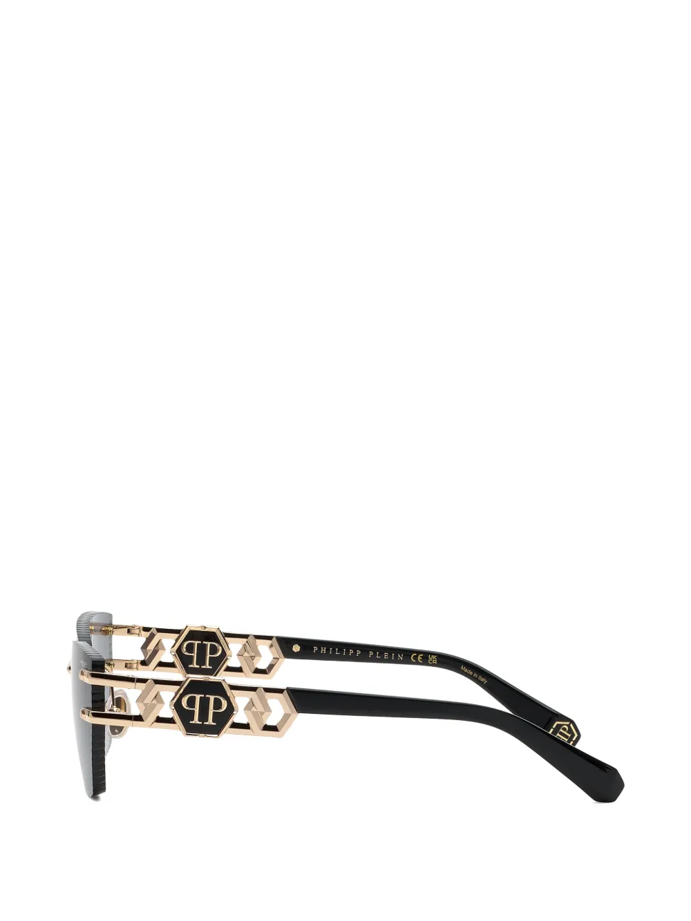 Philipp Plein Eyewear Zonnebril met geometrisch montuur Zwart
