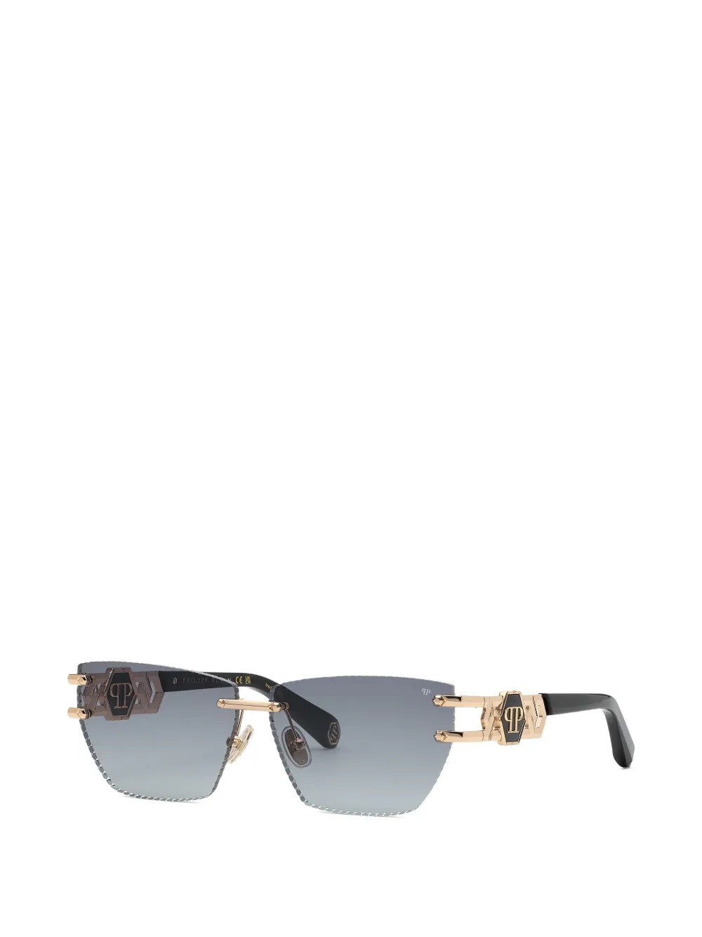 Philipp Plein Eyewear Zonnebril met geometrisch montuur Zwart