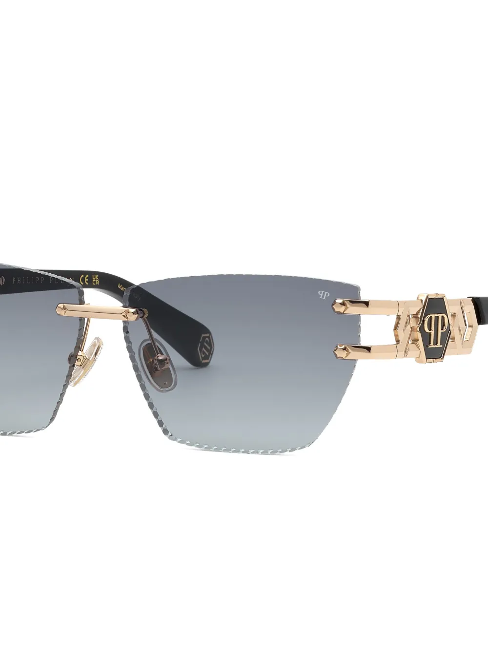Philipp Plein Eyewear Zonnebril met geometrisch montuur Zwart