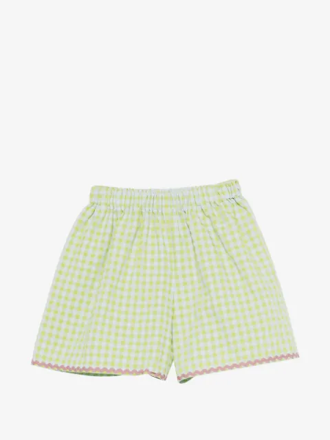Simonetta Gingham scalloped shorts