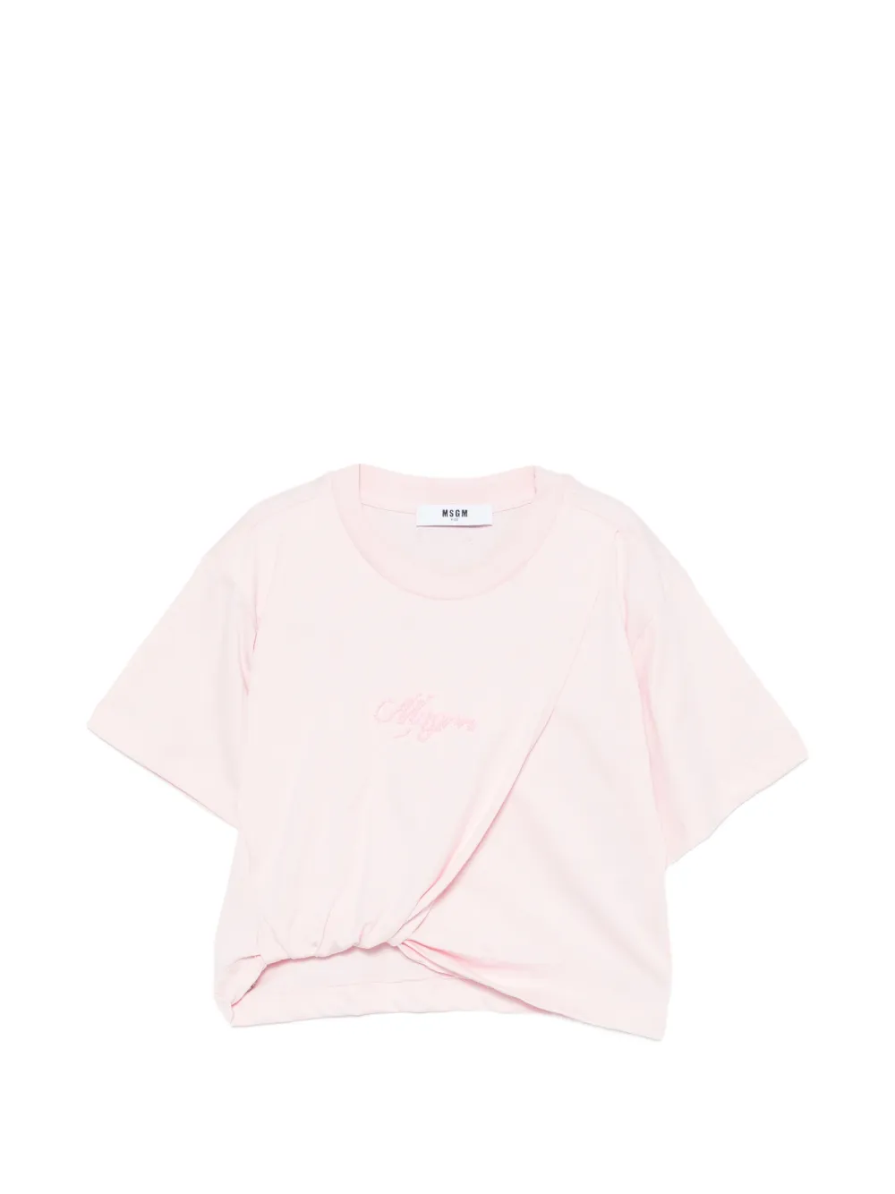 MSGM Kids crew-neck T-shirt - Rosa