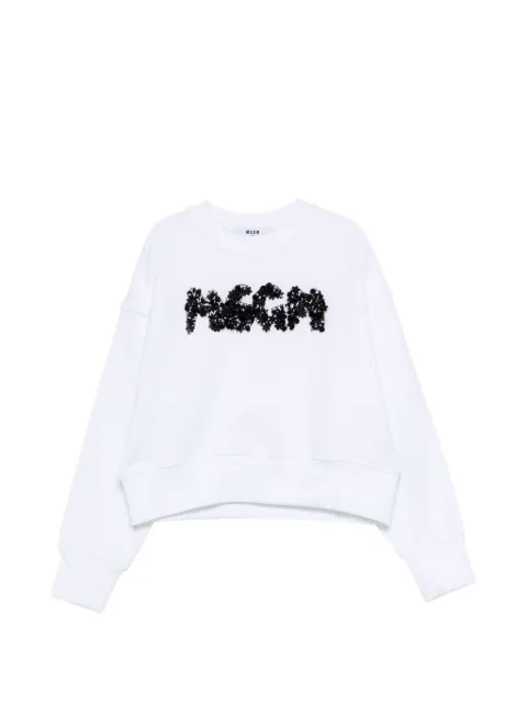 MSGM Kids sudadera con logo y detalles