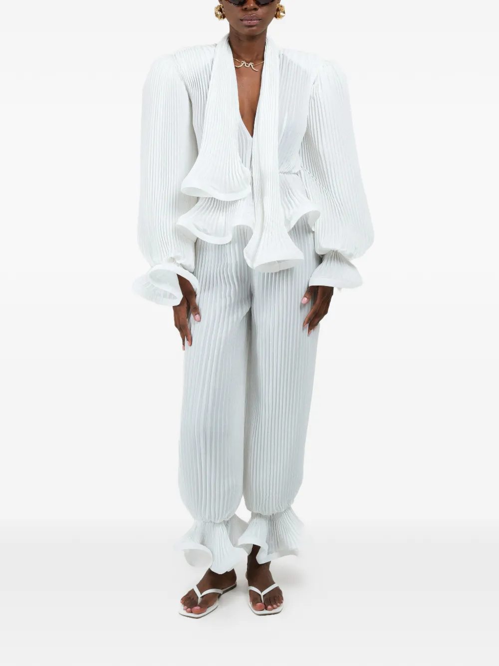 Rowen Rose pleated trousers - Bianco