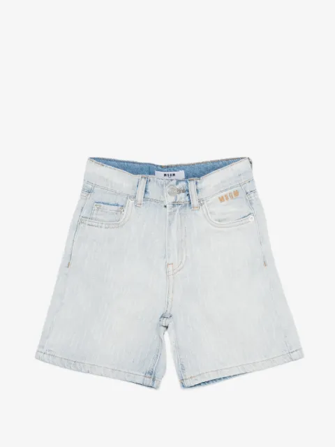 MSGM Kids logo-embroidery shorts