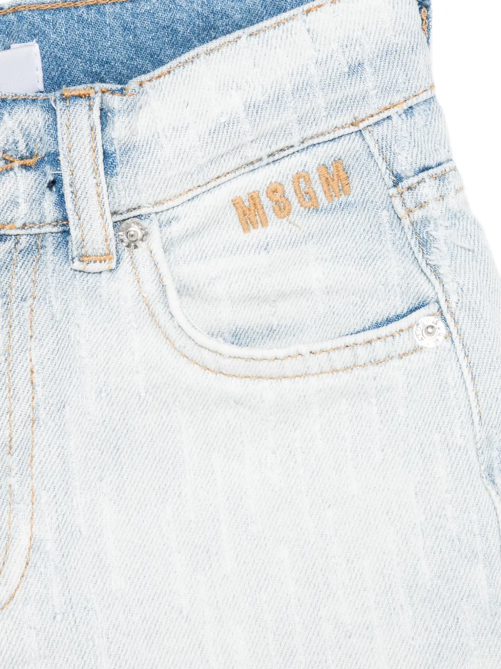 MSGM Kids Zwembroek met geborduurd logo Blauw