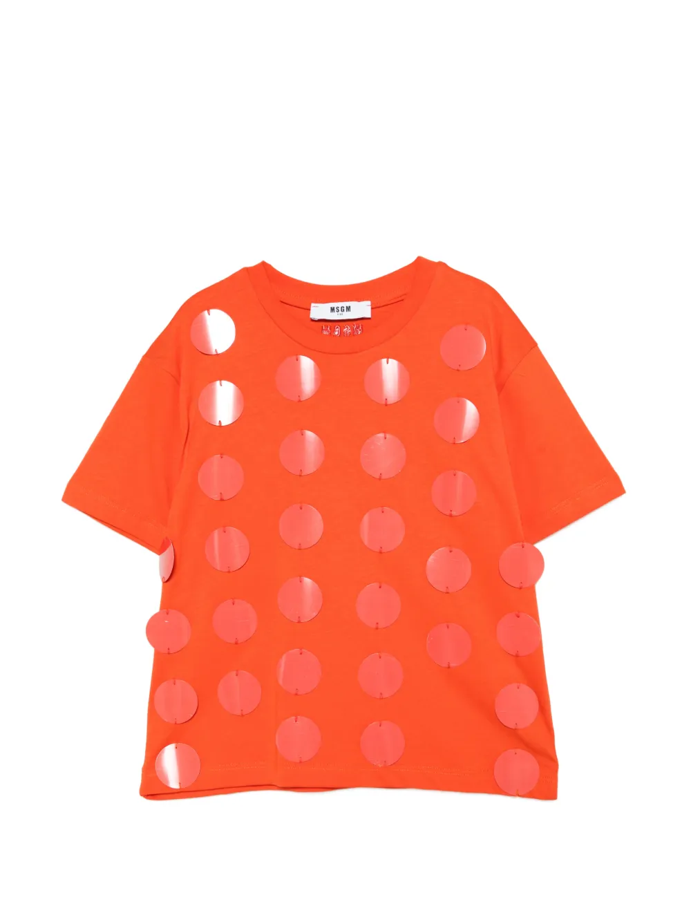 MSGM Kids crew-neck T-shirt - Arancione