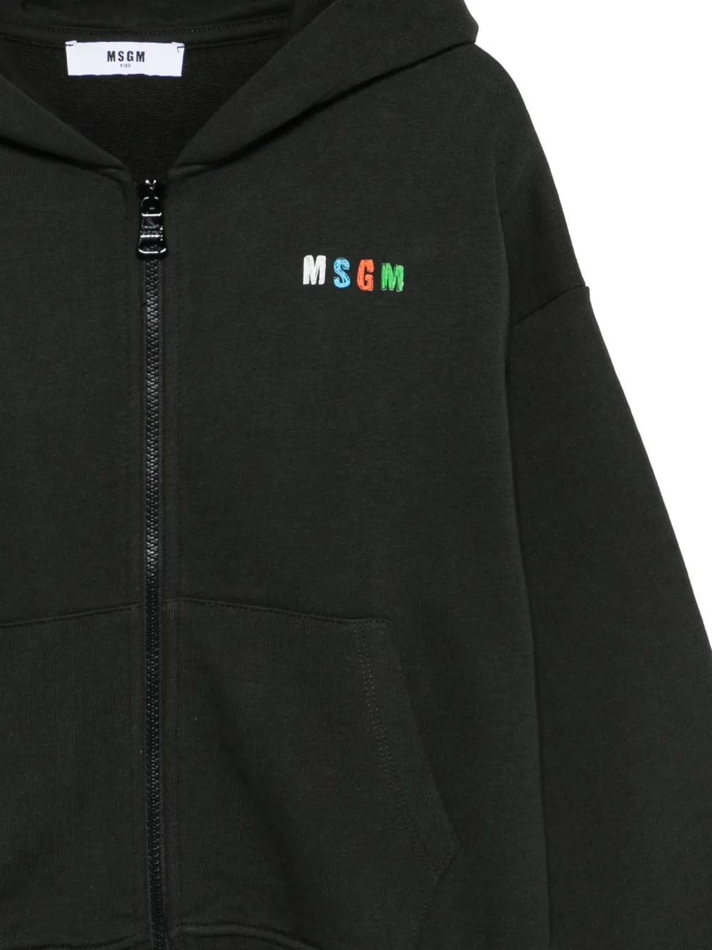 MSGM Kids Hoodie met rits Zwart