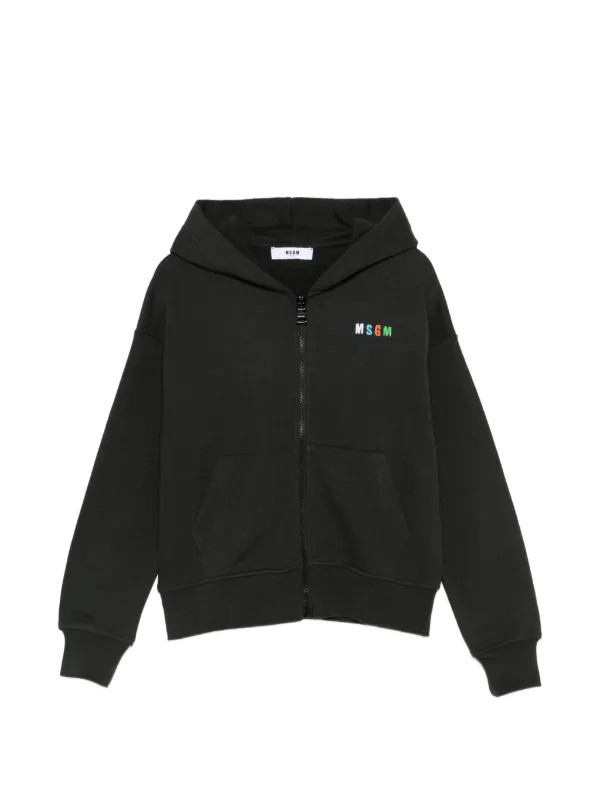 MSGM Kids ジップアップ パーカー | ブラック | FARFETCH JP