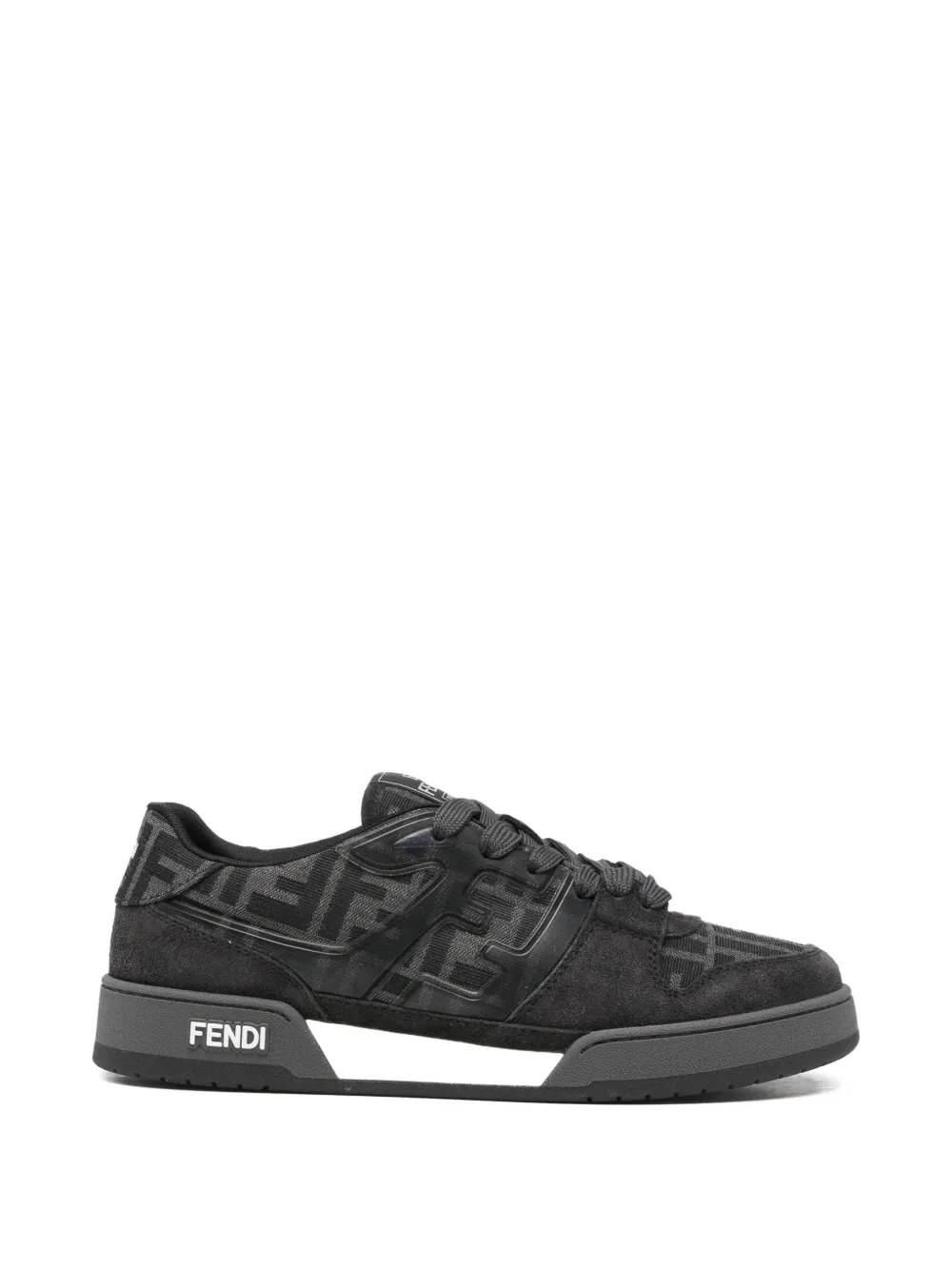 FENDI Match patterned logo-print sneakers - Black