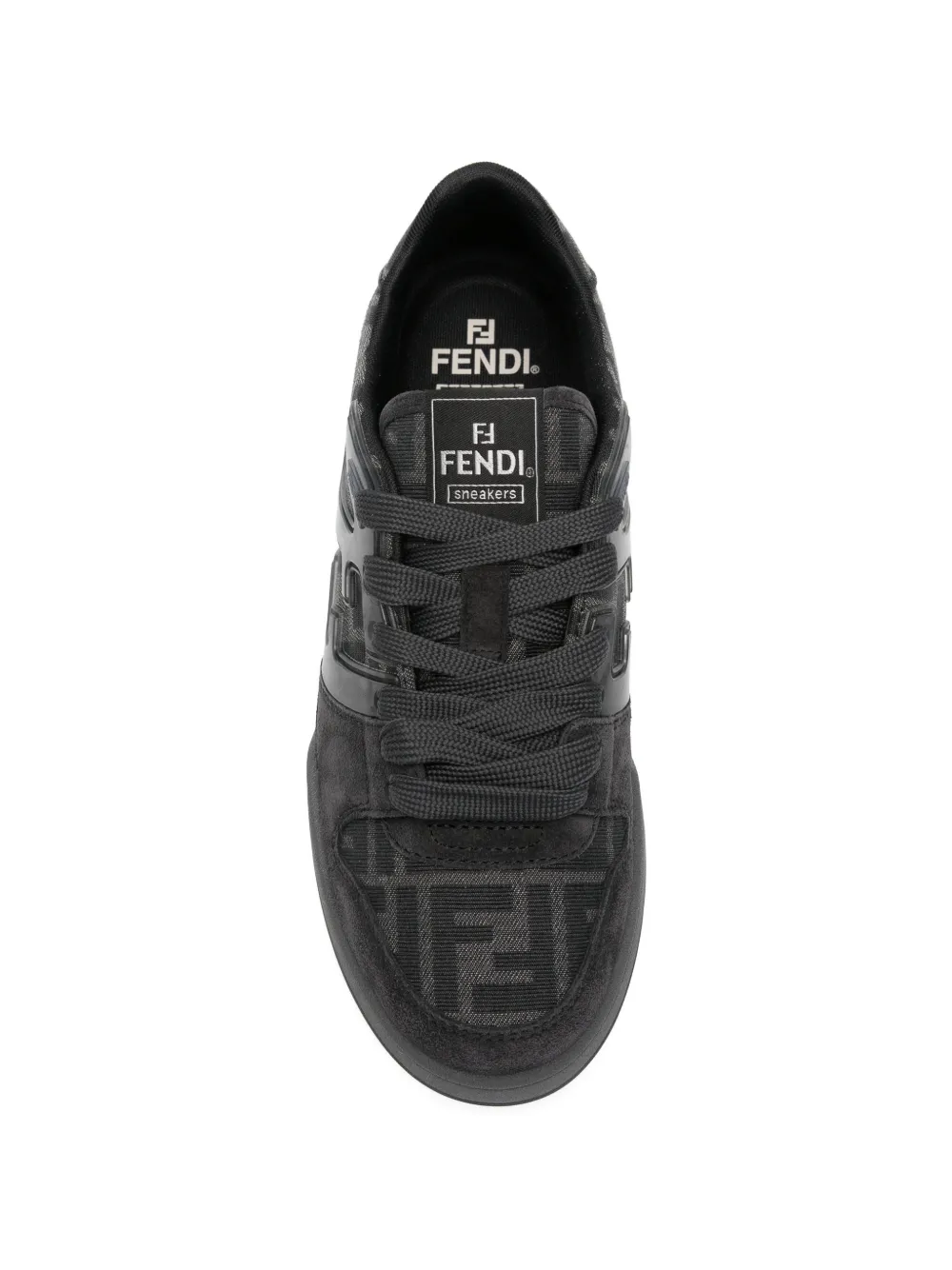 FENDI Match patterned logo-print sneakers Zwart