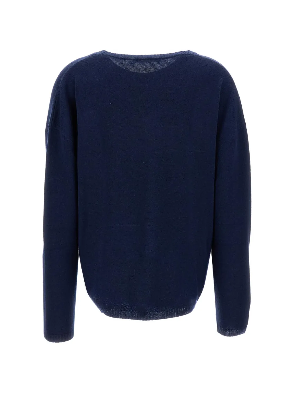 Ribbed-Hem V-Neck Sweater