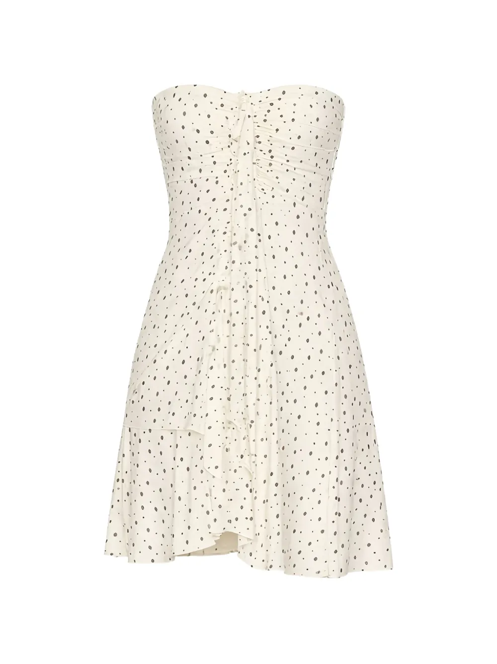 ISABEL MARANT polka-dot ruffled mini dress - Toni neutri