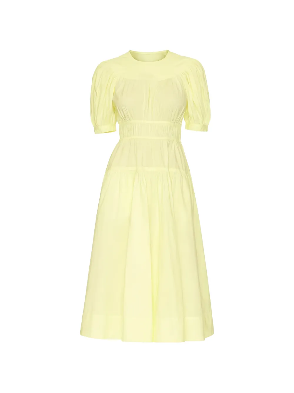 Ulla Johnson Marte puffed-sleeve tiered midi dress - Yellow