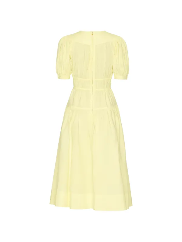 Ulla Johnson Marte puffed-sleeve Tiered Midi Dress | Yellow | FARFETCH JO Ulla Johnson Marte puffed-sleeve Tiered Midi Dress | Yellow | FARFETCH JO