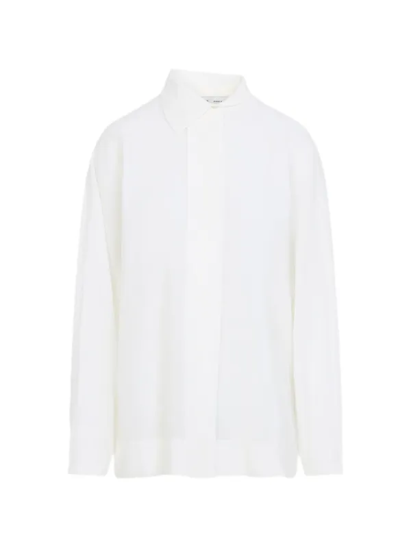 Carven Collared Long-sleeve Shirt in Neutrals
