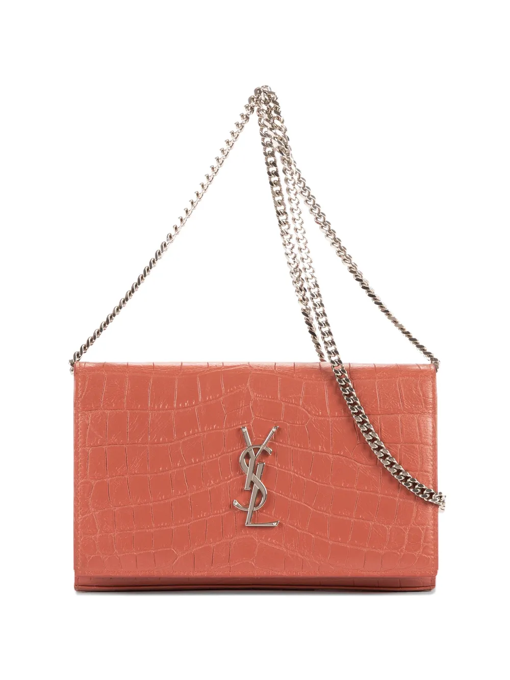 Saint Laurent Pre-Owned vintage croc-embossed chain bag - Red
