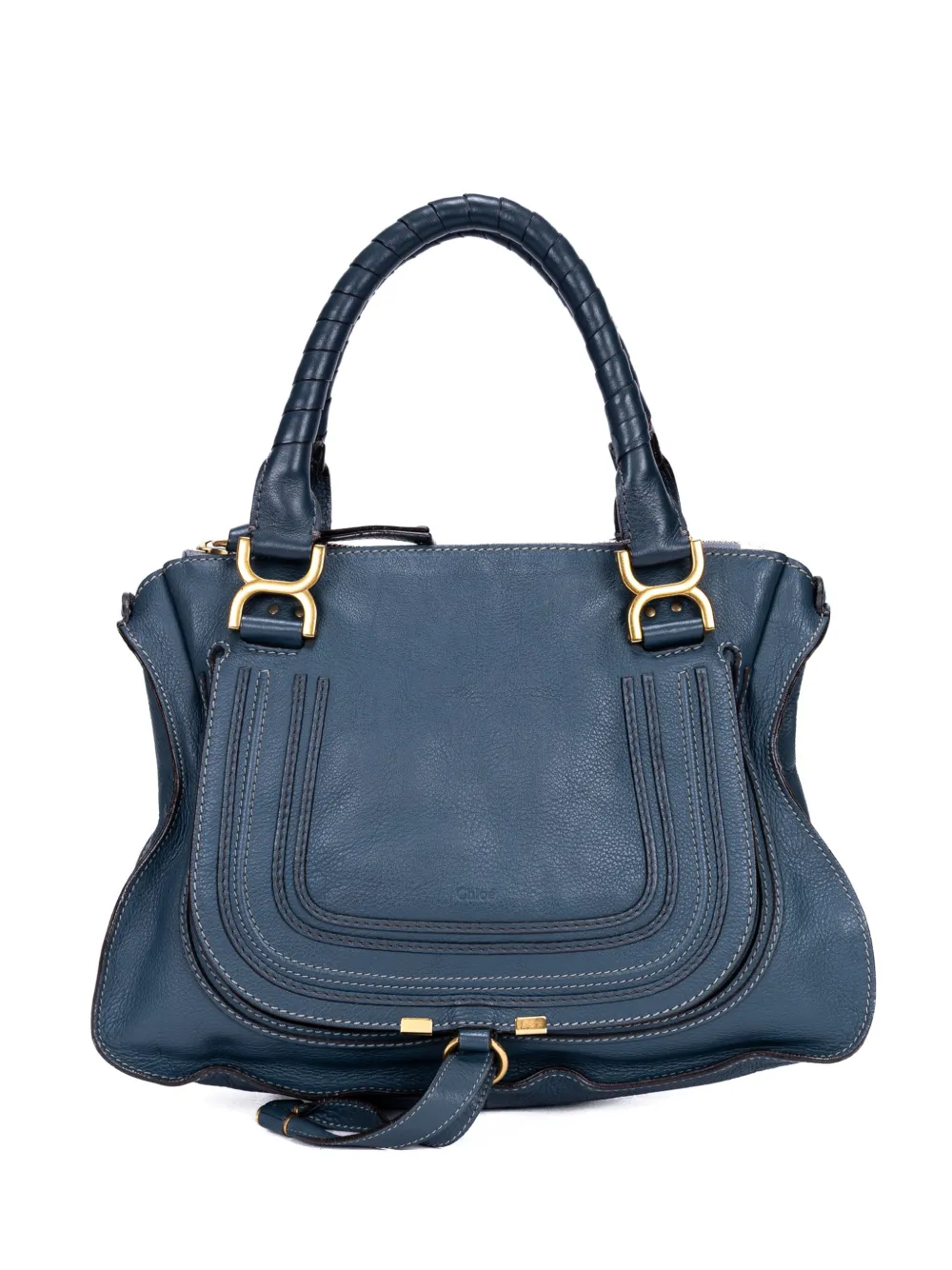 Pre-owned Chloé Medium Marcie Tote Bag In Blue