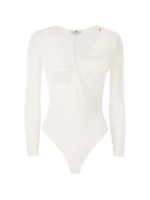 Elisabetta Franchi Gedrapeerde body met logoplakkaat