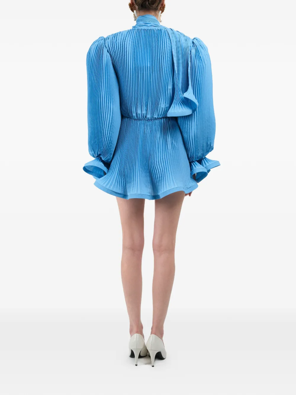 Pleated Puffy Mini Dress