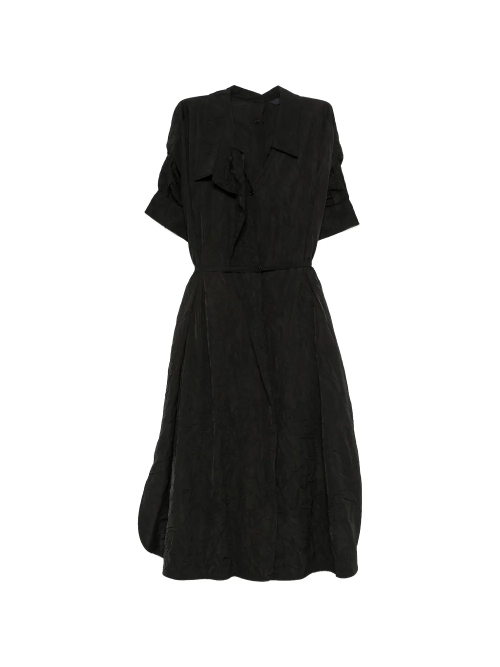 Juun.J crinkled shirt dress - Nero