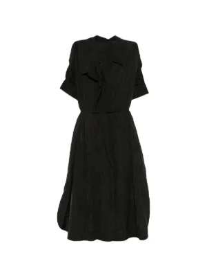 Comme Des Garçons Sleeveless ruffle-trim Midi Dress | Black | FARFETCH