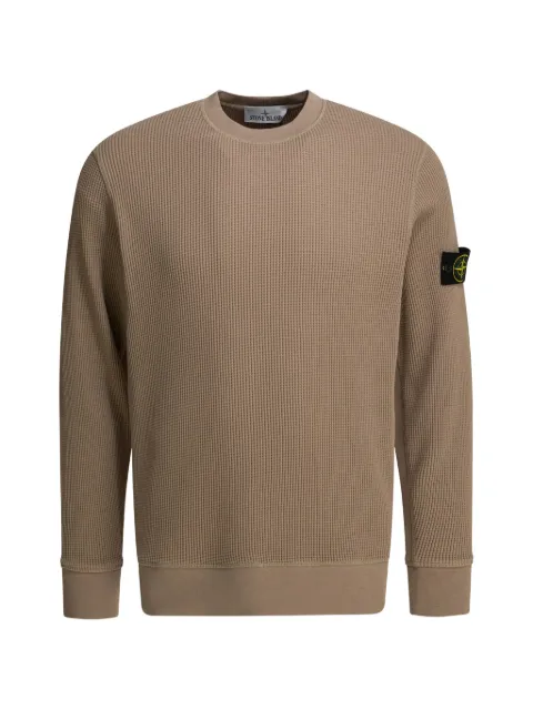 Stone Island waffle-knit logo-patch sweatshirt