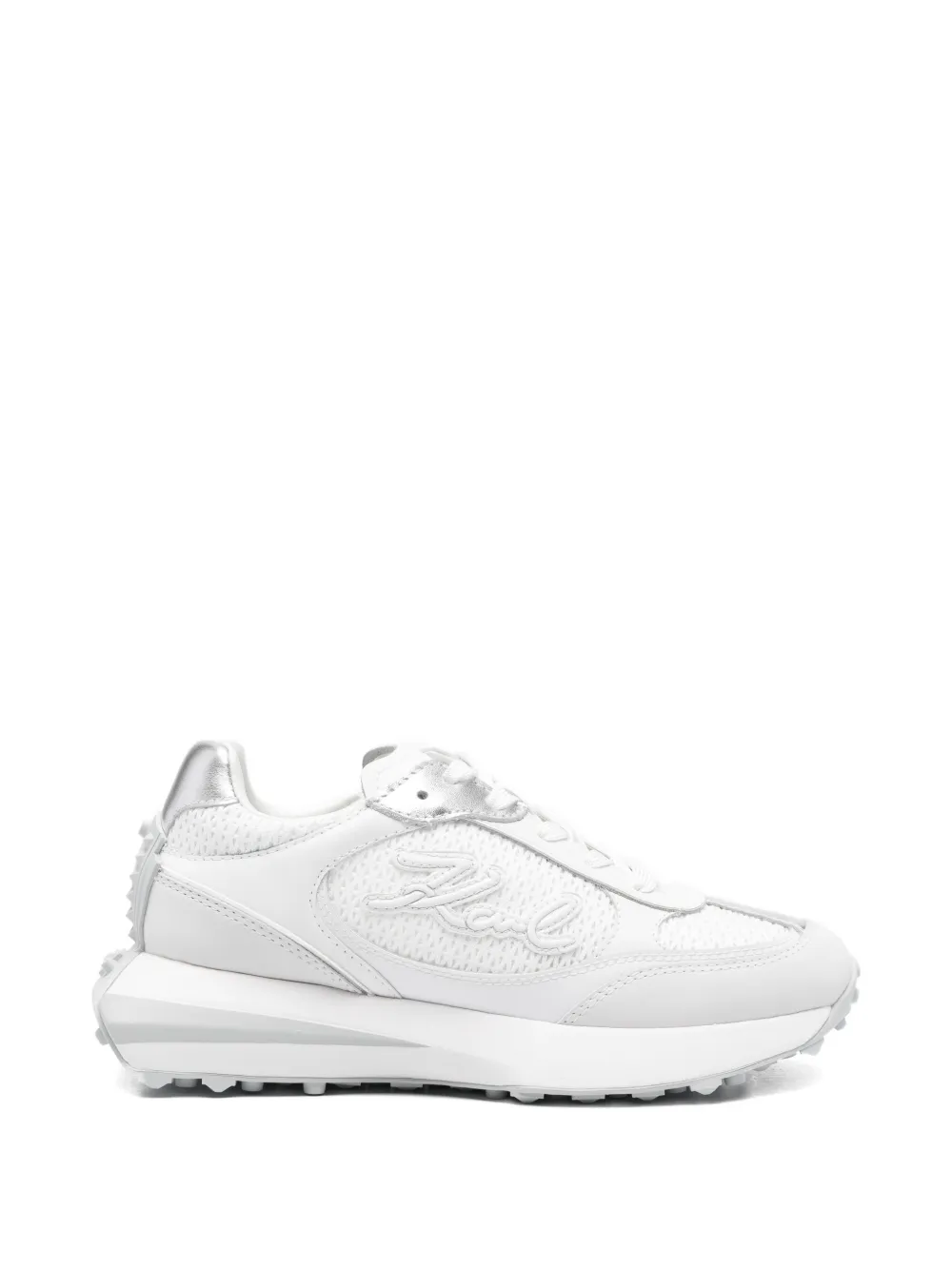 Karl Lagerfeld metallic panelled sneakers - Bianco