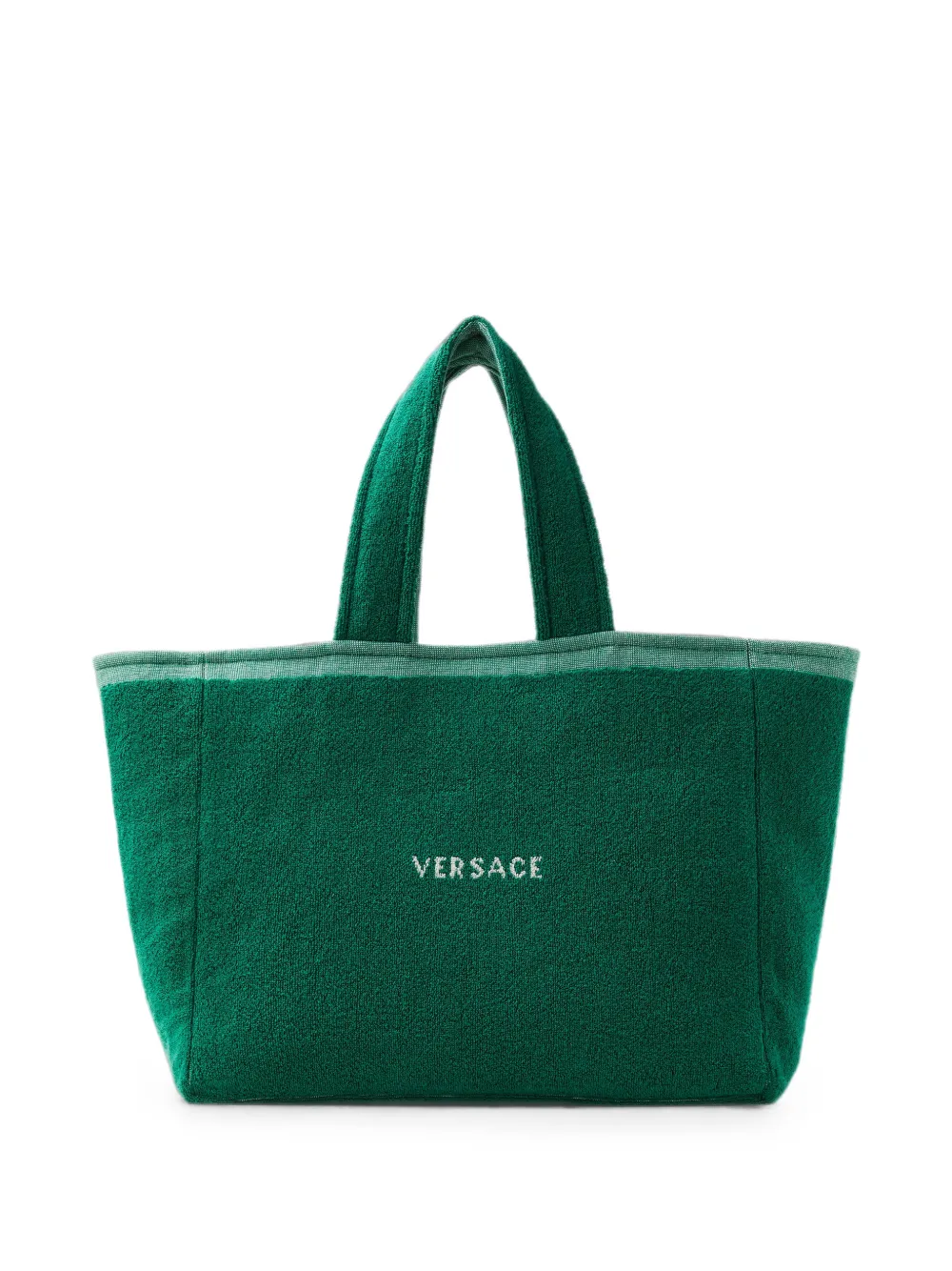 Versace Katoenen badstof jacquard shopper Groen