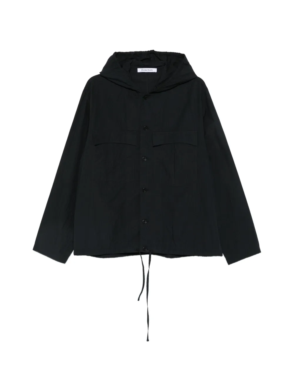 Études Studio hooded button-down shirt jacket - Nero