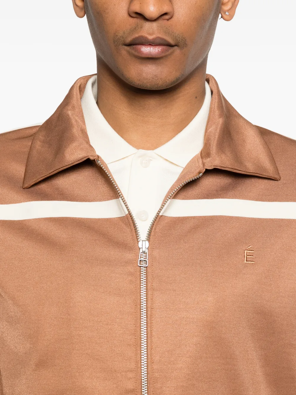 Études Studio Gestreepte sweater met rits Bruin