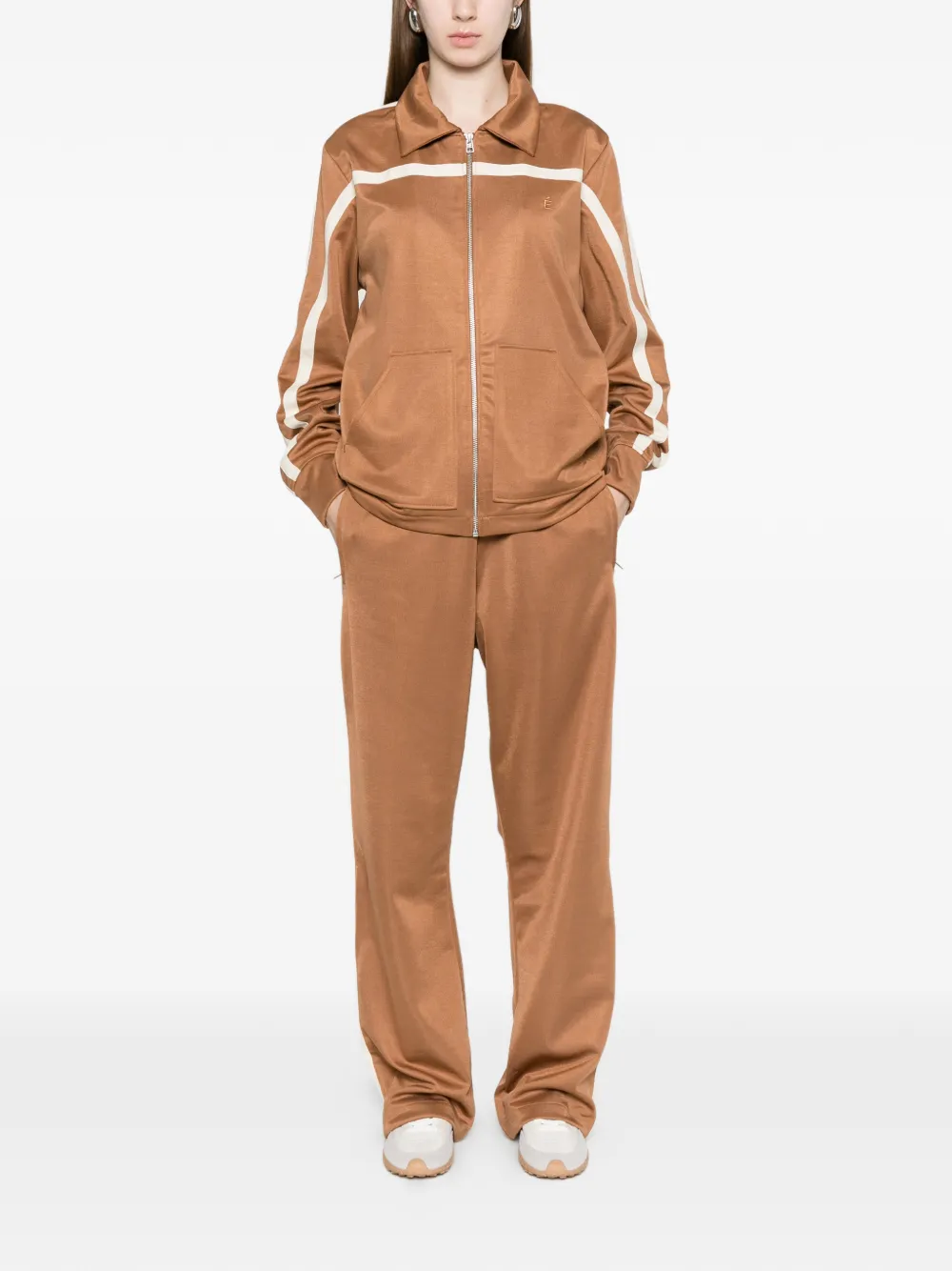 Études Studio Gestreepte sweater met rits Bruin