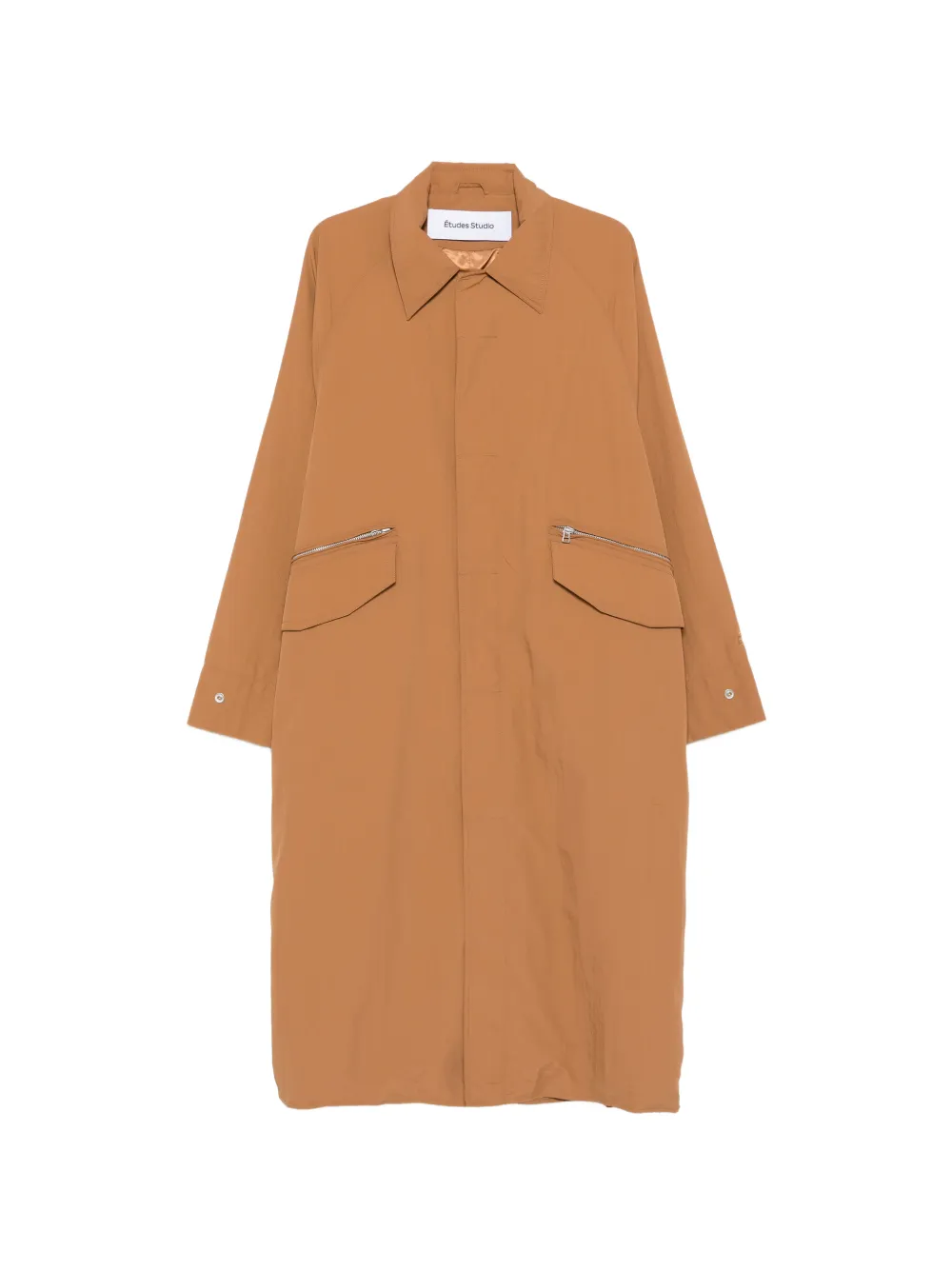 Études Studio zip pocket overcoat - Marrone