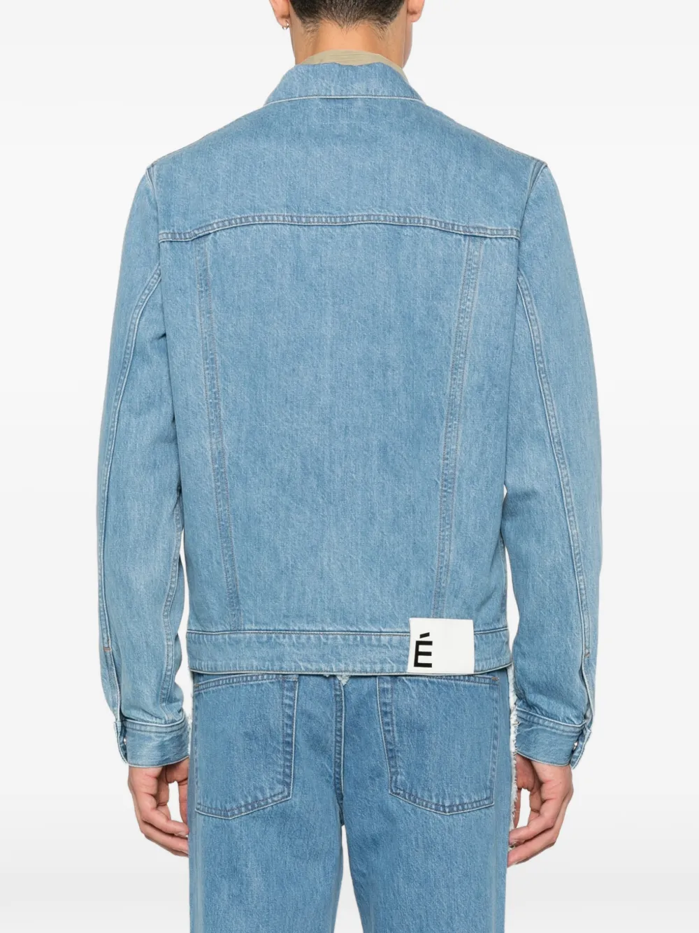 Études Studio Slim-fit denim jack met rits Blauw